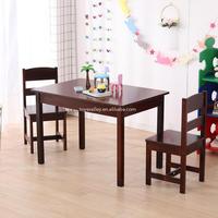 Ensemble table et chaises pour enfants en bois massif foncé, mobilier moderne pour petits bureaux d'enfants, idéal pour les devoirs, la chambre, la salle de jeux et les repas quotidiens