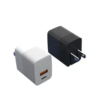 Adaptor Ponsel Pengisian Cepat Mini Pengisi Daya Portabel Port Ganda USB C Pd 20W untuk Pengisi Daya Iphone TK Gan Pengisi Daya POGO 65W Gan