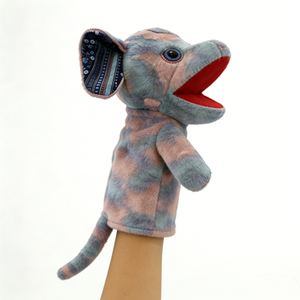 Marioneta de ratón personalizada, marioneta de animal masticable, marioneta de peluche teñida, juguete para contar historias para niños, marioneta de ratón peluda - Product Image 2