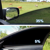 Película Polarizada para Ventanas de Auto, PET 5%-70% VLT, Control Solar, Nano Tinte en Rollo, Alto Rendimiento, Anti-Rayones, Negra, 99% UV, 90% IR