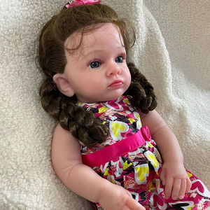 編組髪型甘いプリンセス生まれ変わった人形50cm 20インチ長髪の赤ちゃん女の子シリコーン生まれ変わった人形 - Product Image 1