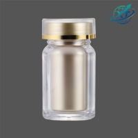 Flacon capsule acrylique personnalisé 40 ml, bouchon double couche, emballage pour comprimés, petit flacon à médicaments, contenant pour compléments alimentaires