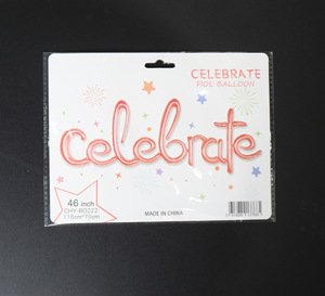 Globo de lámina metálica con letras de mayúsculas conectadas para celebrar, ecológico, en dorado y oro rosa, para decoración de fiestas y celebraciones. - Product Image 3