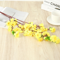 Centerpiece Meja Pernikahan Bunga Sakura Peach Pink Buatan 63cm Cabang Pendek 3 Cabang Kecil Promosi