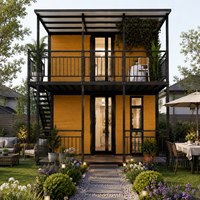 Maison préfabriquée de jardin, petite maison verte mobile, villa moderne à 2 étages, maison conteneur extensible
