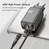 Prix usine 65W chargeur PD type-c chargeur charge rapide EU US UK chargeur adaptateur secteur de voyage pour téléphones/ordinateurs portables