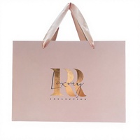 Sac de shopping en carton blanc avec poignée en ruban de luxe personnalisé, sacs en papier imprimés personnalisés avec votre propre logo
