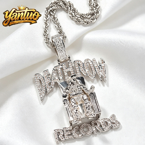 Colgante Estilo Hip Hop Punk Death Row, Chapado en Oro, Micro Pavé, Estilo Pareja, Joyería Fina Europea Personalizada - Product Image 3