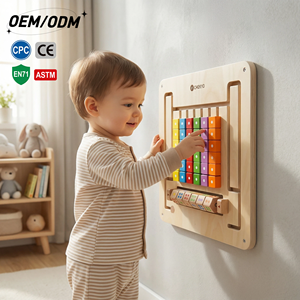 Juguete de Pared STEM, Ábaco de Madera, Rompecabezas de Conteo y Combinación de Colores para Niños Pequeños, Aprendizaje de Matemáticas Preescolar y Actividad de Habilidades Motoras Finas - Product Image 1