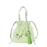 Sac fourre-tout brodé de style chinois, accessoire vintage Hanfu, sac à main à bandoulière brodé floral Su pour femmes