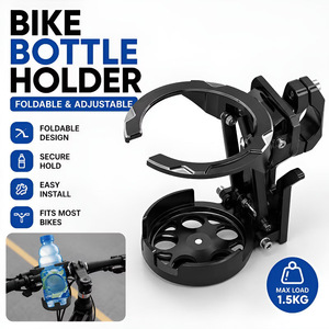 Portavasos Plegable y Ajustable 2 en 1 para Bicicleta con Gancho para Manillar, Soporte para Bebidas para Bicicleta, ATV, Motocicleta, Cochecito - Product Image 2
