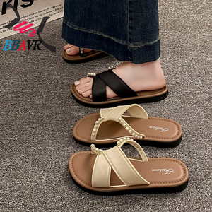 Pantuflas de Mujer de Lujo a Precio Accesible, con Plantilla de Corcho Suave, Pantuflas Planas Cómodas para el Verano - Product Image 1