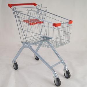 Chariot de courses pliable léger et antirouille pour supermarché, structure en maille renforcée en fil de zinc galvanisé, roues en PU de 4 pouces - Product Image 6