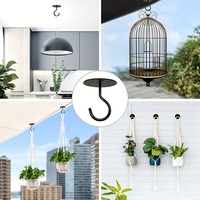 Support mural décoratif en acier de 2,56 pouces pour plantes, crochet robuste résistant à la rouille pour suspendre des plantes et des mangeoires à oiseaux