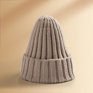 Knitted Hat <b>Wool</b> Unisex Warm Folded Beanie Casual Adult Winter Hat - Product Image 1