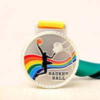 Médaille de sport personnalisée avec logo gravé, plaquée or, argent ou cuivre, pour compétition de basketball