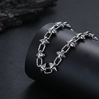 Bracelet chaîne hip-hop en acier inoxydable, bracelet clou punk pour homme, taille ajustable
