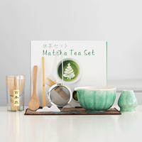 Ensemble d'outils pour la cérémonie du thé Matcha japonais, kit Matcha complet, bol en céramique, fouet en bambou, design classique, boîte cadeau écologique de qualité supérieure