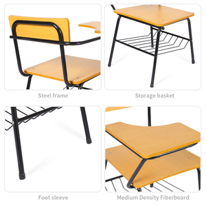 Sedia Scolastica con Tavoletta <span class=keywords><strong>Scrittoio</strong></span>, Sedia e Scrivania <span class=keywords><strong>per</strong></span> Aula di Formazione, <span class=keywords><strong>Poltrona</strong></span> in Legno <span class=keywords><strong>per</strong></span> Scuola - Product Image 2