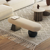 Banc de style rétro en tissu, multifonctionnel, pour entrée, bout de canapé ou lit, banc long et bas, robuste
