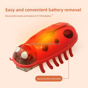 ของเล่นแมวไฟ LED เคลื่อนไหวได้ สำหรับเล่นในบ้าน สั่นสะเทือน โต้ตอบได้ แมลงไฟฟ้าขนาดเล็ก ของเล่นแมวแบบพลิกตัว หลบหลีกสิ่งกีดขวาง - Product Image 3