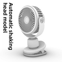 Ventilateur USB Mini Clip de Bonne Qualité, Portable, Rechargeable, Silencieux, 4 Vitesses, pour Bureau, Dortoir, Vent Puissant, de Bureau