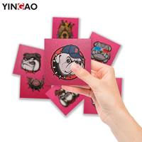 Etiqueta Adhesiva de PVC con Logotipo UV Personalizado, Impresión UV, Diseño de Dibujos Animados, Efecto Esmerilado, Resistente al Agua, Adhesivo con Diseño de Perro, Etiquetas Troqueladas Personalizadas