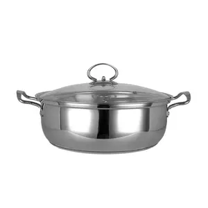 28cm/30cm/32cm venta directa de fábrica olla de vapor ollas de acero inoxidable juego de ollas de cocina de vidrio Moka juego de utensilios de cocina antiadherentes