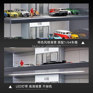 Vitrina de exhibición para modelos de coches de plástico a escala 1:64 para coches Hot Wheels con garaje de estacionamiento DIY y aparcamiento 34.8x17.8x28.7cm - Product Image 6