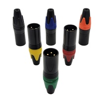 Farbiger Metall-XLR-3-Pin-Stecker, Lautsprecheranschluss, XLR-Stecker mit 3 Pins, vergoldet, 3-Pin-XLR-Stecker