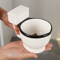 Mug en céramique amusant en forme de toilette 301-400ml, tasse à café fantaisie avec poignée, boîte en carton optionnelle en forme de caca
