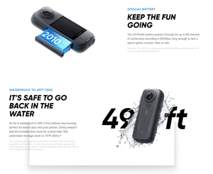 Экшн-камера Insta360 X4 Air 360°, 8K30fps/6K50fps, водонепроницаемая IP67, спортивная камера, миниатюрная камера с защитой от тряски - Product Image 6