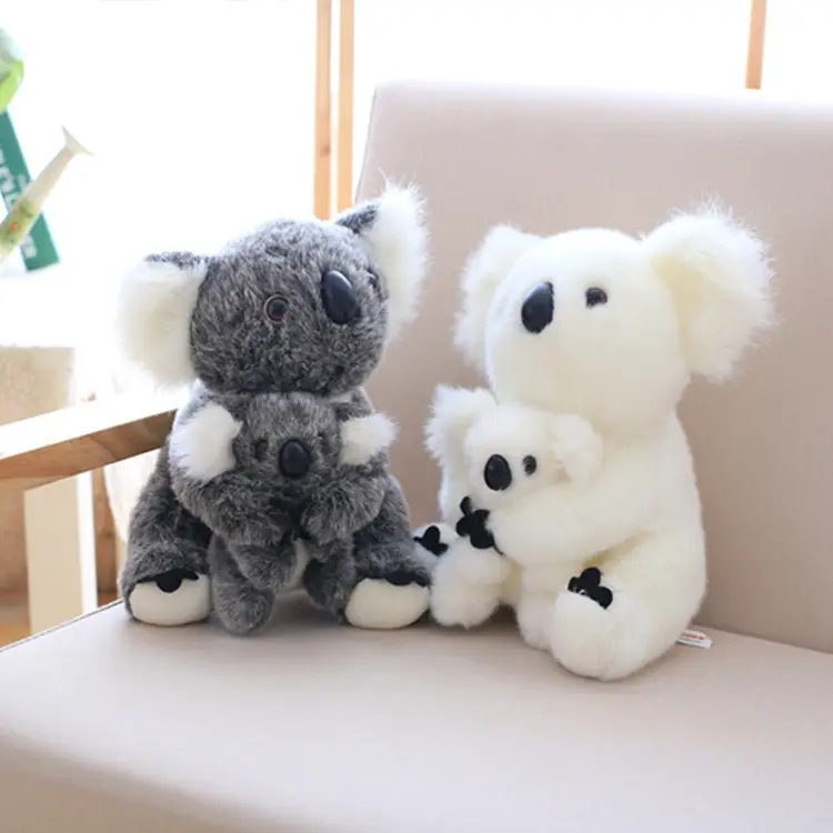 Jouets en peluche koala en peluche pour le plaisir, étiquette avec logo personnalisé, jouets en peluche Simulation de jouet de poupée koala avec bébé