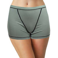 Culotte Boxer Femme en Tissu Modal Doux avec Taille Élastique Personnalisée, Coutures Contrastantes et Bordures Côtelées Tendance
