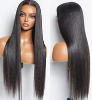 Perruques en cheveux humains vietnamiens bruts Wis 15A Super Double Drawn, lisses comme des baguettes, avec dentelle HD transparente, perruque frontale complète en dentelle, nœuds blanchis