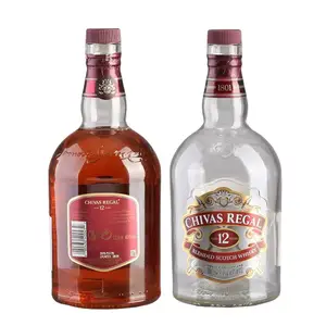 Hoge Kwaliteit Gin Fles 1000Ml 750Ml 700Ml 500Ml 350Ml Clear Whisky Gin Wodka Fles Met houten Cap
