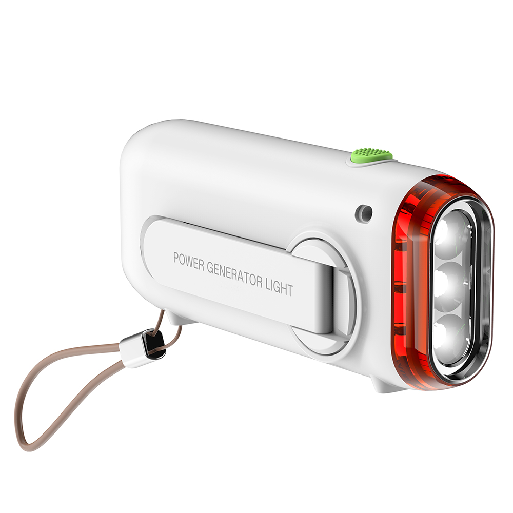 Портативный аварийный светодиодный фонарик с внешним аккумулятором и ручным приводом для кемпинга