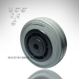 3 4 5 6 8 inchi roulette roulante et roues pour chariot roulette en caoutchouc solide noir roue chariot brouette - Product Image 3