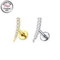 Freya High Quality Astm F136 Titanium Helix Daith Fine Stud Cute Flower Heart Leaves Earrings for Women Labret Piercing Jewelry