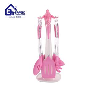 Eleva il tuo <span class=keywords><strong>gioco</strong></span> di <span class=keywords><strong>cucina</strong></span> con il nostro Set di utensili da <span class=keywords><strong>cucina</strong></span> in Silicone rosa personalizzato resistente al calore da 6 pezzi-perfetto per la casa e l'hotel - Product Image 4