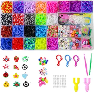 2023 cheap price Handmade silicone hair Rubber Loom Band Bracelet Making Kit for Kids girls diy bracelet toys set making