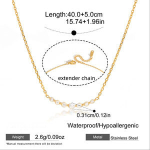 Collier pendentif ERESI Fashion, plaqué <span class=keywords><strong>PVD</strong></span>, plaqué or 18 carats, collier empilable, zircone, collier chinois, bijoux en acier inoxydable - Product Image 6