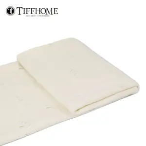 Tiff Home New Innovation 240*70cm Organic White Personalized Crocheted Woolen Cloth Sofa Throw Blanket