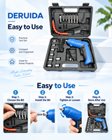 DERUIDA Mini tournevis électrique multifonctionnel 45-en-1, recharge USB, couple de 3,5 Nm, 3,6 V, perceuse électrique mini professionnelle pour la maison