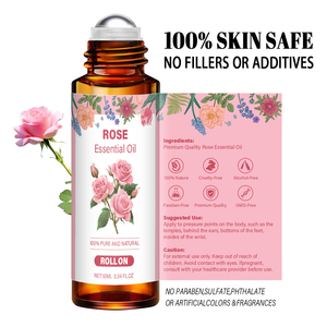 Olio essenziale di aromaterapia rosa naturale 10ml con bottiglia di vetro palla di rilassamento aromaterapia per alleviare lo stress migliorare il sonno - Product Image 2