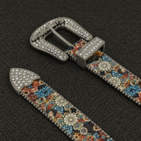 Ceinture Jiahao Designer Street Trend avec lettres, ceinture en cuir sport tendance ornée de strass, super ceintures pour hommes