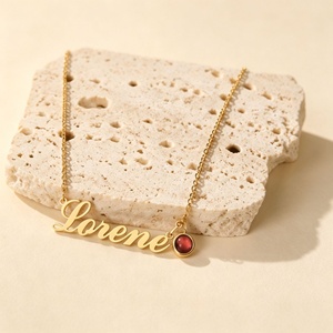 Collar con Nombre en Caligrafía Estilo Occidental, Acero Inoxidable, Resina con Retención de Color, Cadena de Serpiente, Electrochapado, Personalizado - Product Image 1