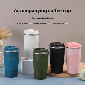 Tasse à eau de voiture moderne en acier inoxydable 304 Thermos à café intelligent de trois générations Manchon en silicone antidérapant Hot Cross-Border - Product Image 3