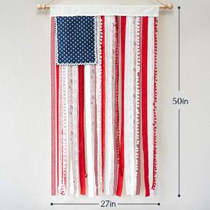 زينة خارجية ليوم الرابع من يوليو، أعلام عيد الاستقلال، رايات معلقة خارجية مطرزة، لافتة وطنية لتزيين الساحة - Product Image 1