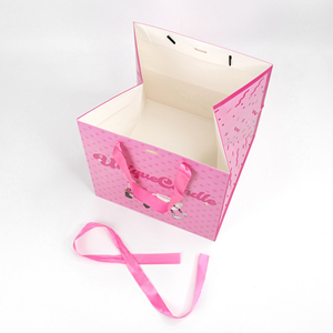 Wholesale 25x25x25cm Pink Shopping <b>Bags</b> Clothing Packaging Paper <b>Bags</b> <b>Wedding</b> Party Custom Logo <b>Gift</b> <b>Bags</b> for Small Business - Product Image 2
